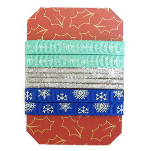 Christmas Ribbon Collection - Turquoise Happy Holidays - 5 Metres