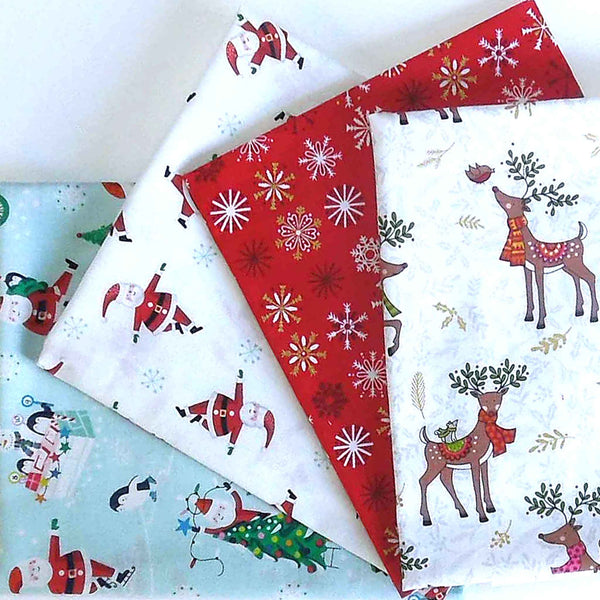 Christmas Fat Quarter Bundle - Makower - Jolly Santa Collection