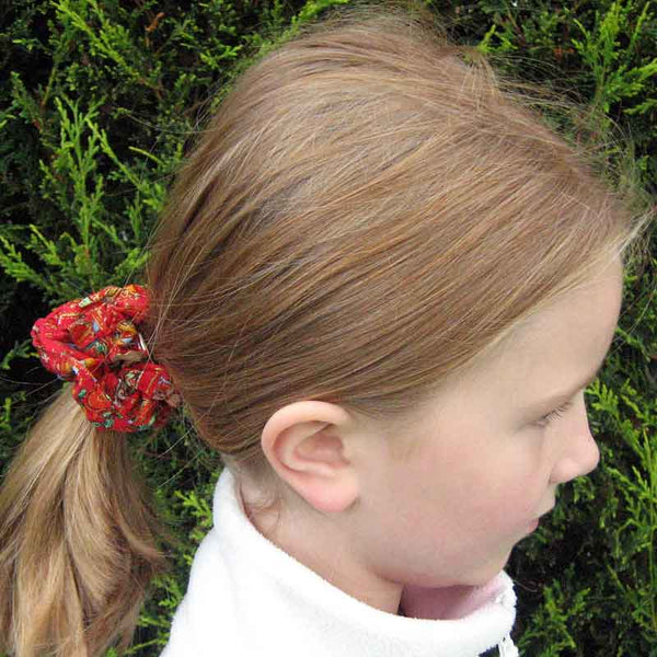 Christmas Scrunchies - Red - Green - Cream - Handmade in Pure Cotton