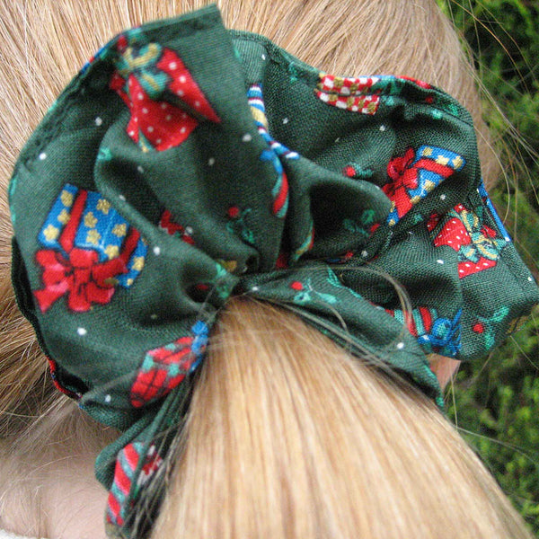 Christmas Scrunchies - Red - Green - Cream - Handmade in Pure Cotton