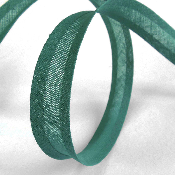 15mm Plain Bias Binding - Teal Green - Single Fold