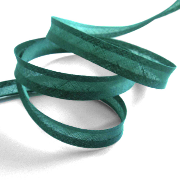 15mm Plain Bias Binding - Teal Green - Single Fold