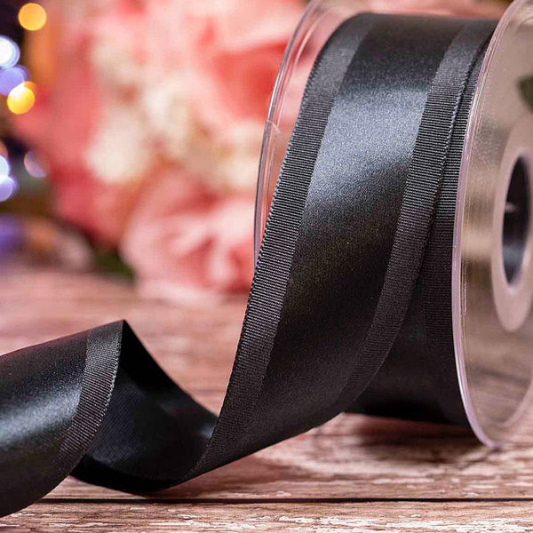 Grace Satin and Grosgrain Ribbon - Wardle Grey - Berisfords - 25mm