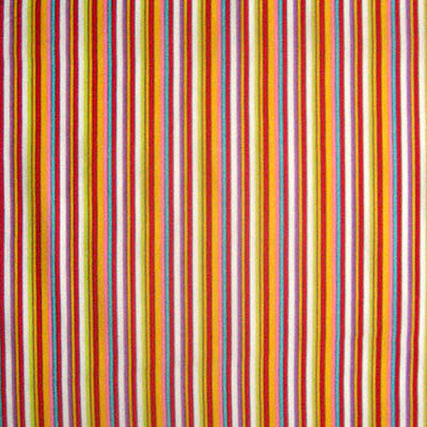 Bright Multicoloured Striped Cotton Fabric