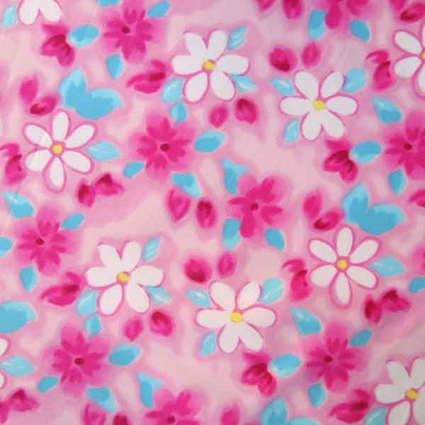 Pink, Blue and White Daisy Flower Fabric