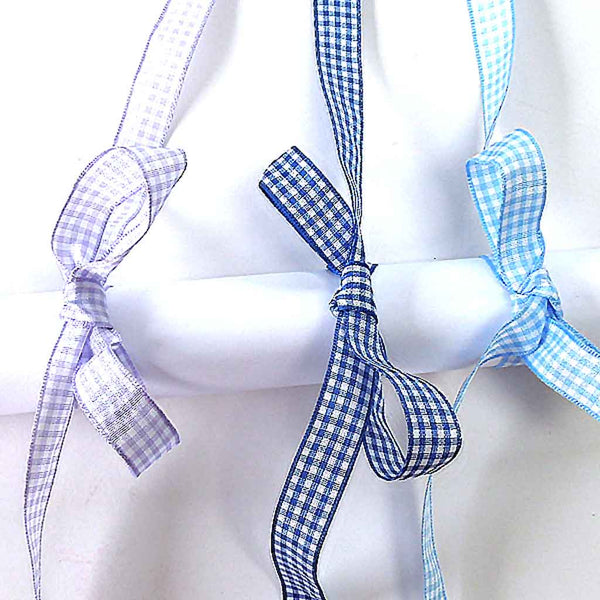 Gingham Ribbon - Royal Blue - Berisfords - 5mm - 10mm - 15mm - 25mm