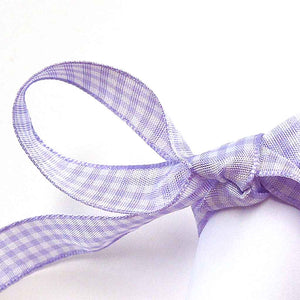 Gingham Ribbon - Orchid - Lilac - Berisfords - 5mm - 10mm - 15mm - 25mm