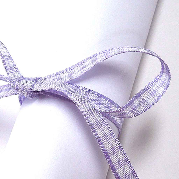 Gingham Ribbon - Orchid - Lilac - Berisfords - 5mm - 10mm - 15mm - 25mm