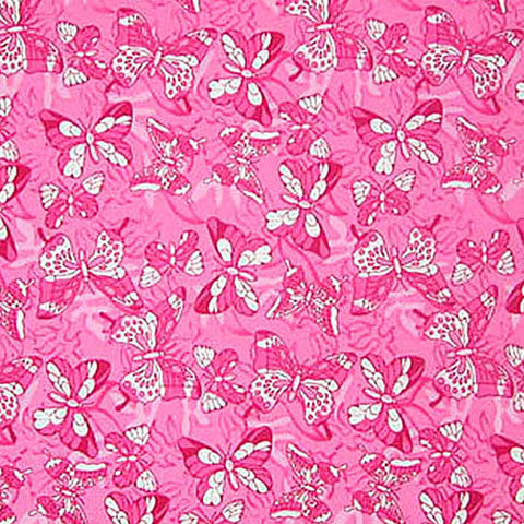 Pink Butterflies Cotton Fabric, Pink Small Butterfly Fabric