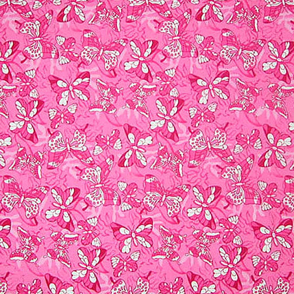 Pink Butterflies Cotton Fabric, Pink Small Butterfly Fabric