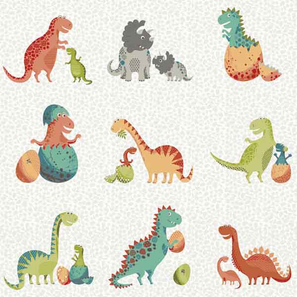 Dinosaurs Fat Quarter Bundle - Makower - Dino Friends and Rex Collections