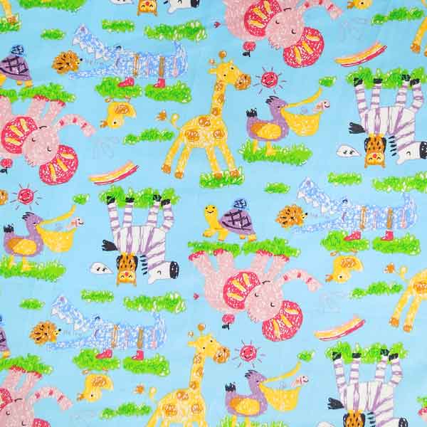 Little Elephants and Blue Jungle Animals Fat Quarter Bundle - Rose & Hubble - Cotton Poplin