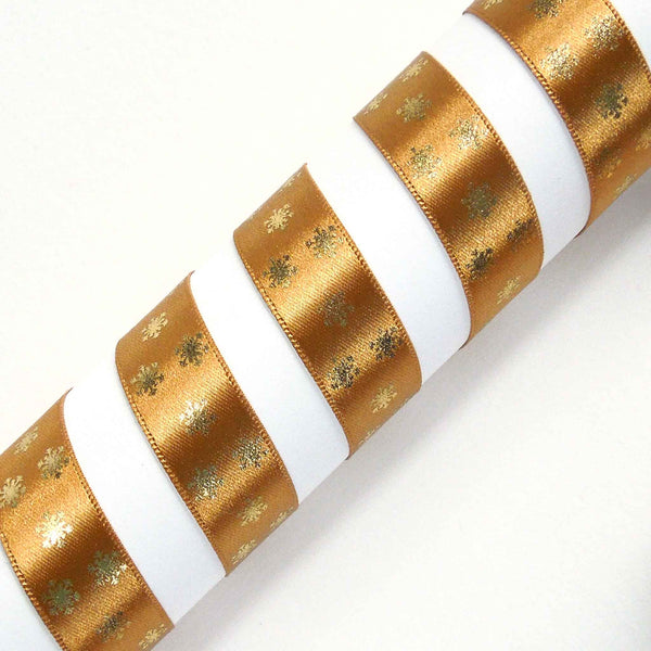 Metallic Polka Flakes Ribbon Old Gold/Gold Berisfords 15mm - 25mm