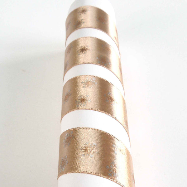 Metallic Polka Flakes Ribbon Ecru/Rose Gold Berisfords 15mm - 25mm