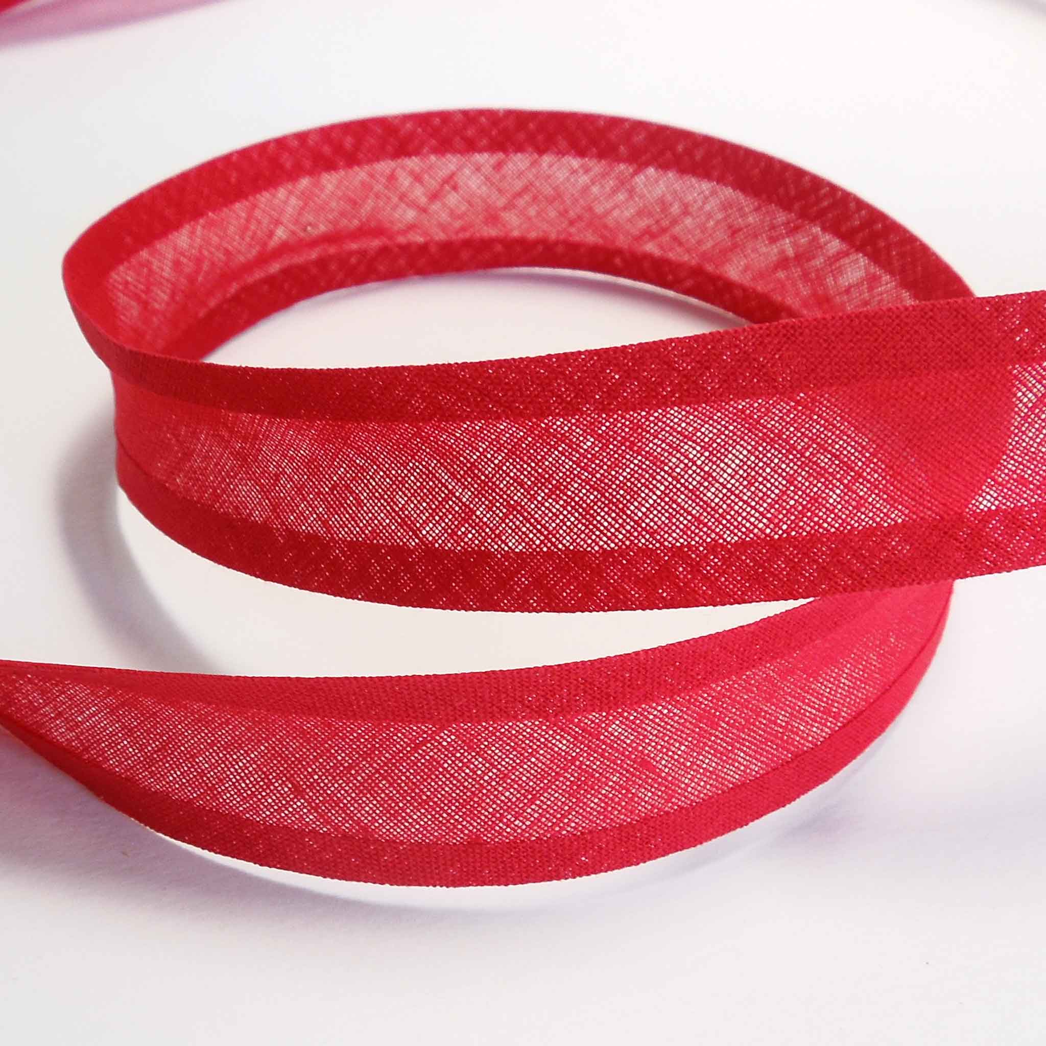 15mm Plain Bias Binding Dull Red - Single Fold