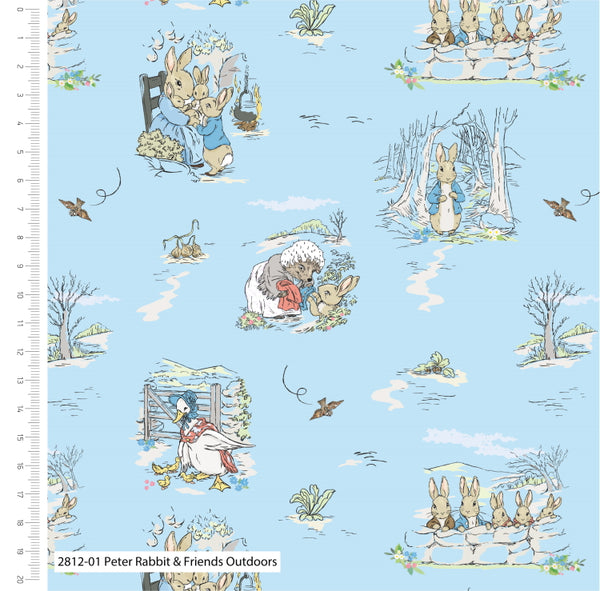 Beatrix Potter Peter Rabbit Friends Outdoors –Cotton Fabric - 2812-01