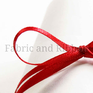 Satin Ribbon Red 15 Berisfords 3mm 7mm - 10mm