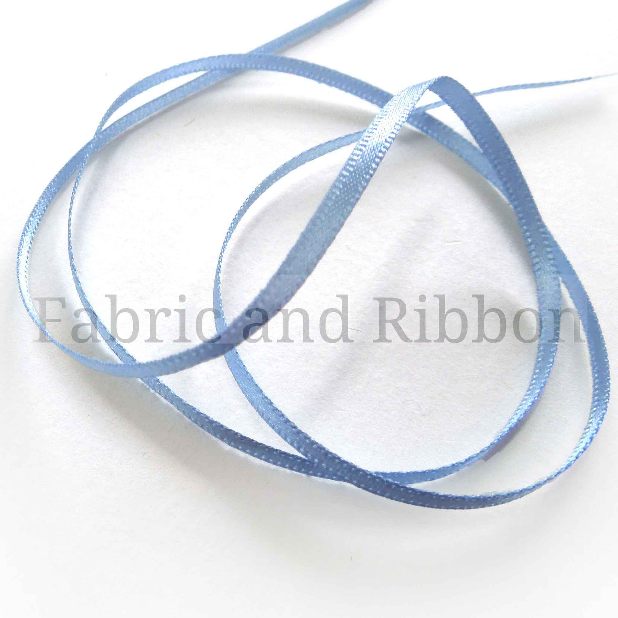 Satin Ribbon - Dusky Blue 61 - Berisfords - 3mm - 7mm