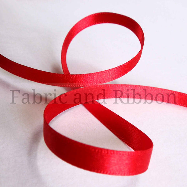 Satin Ribbon Red 15 Berisfords 3mm 7mm - 10mm