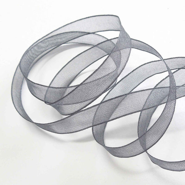 Super Sheer Ribbon Smoked Grey Berisfords 10mm - 25mm