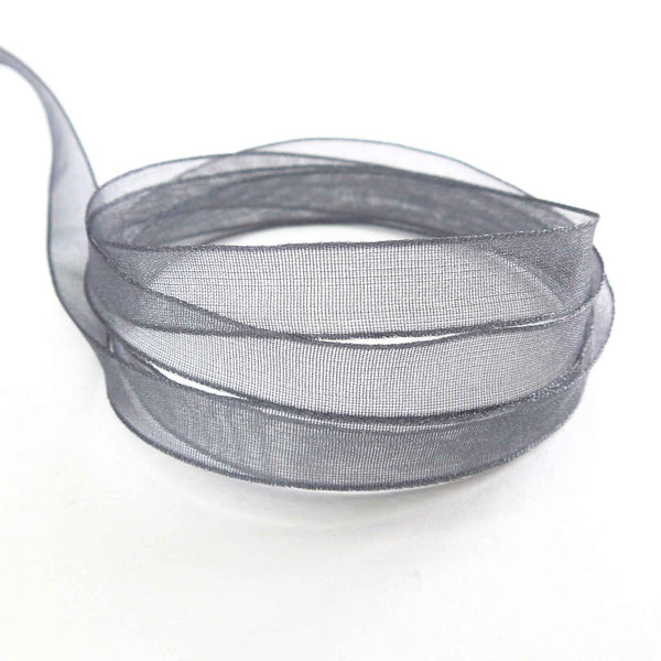 Super Sheer Ribbon Smoked Grey Berisfords 10mm - 25mm