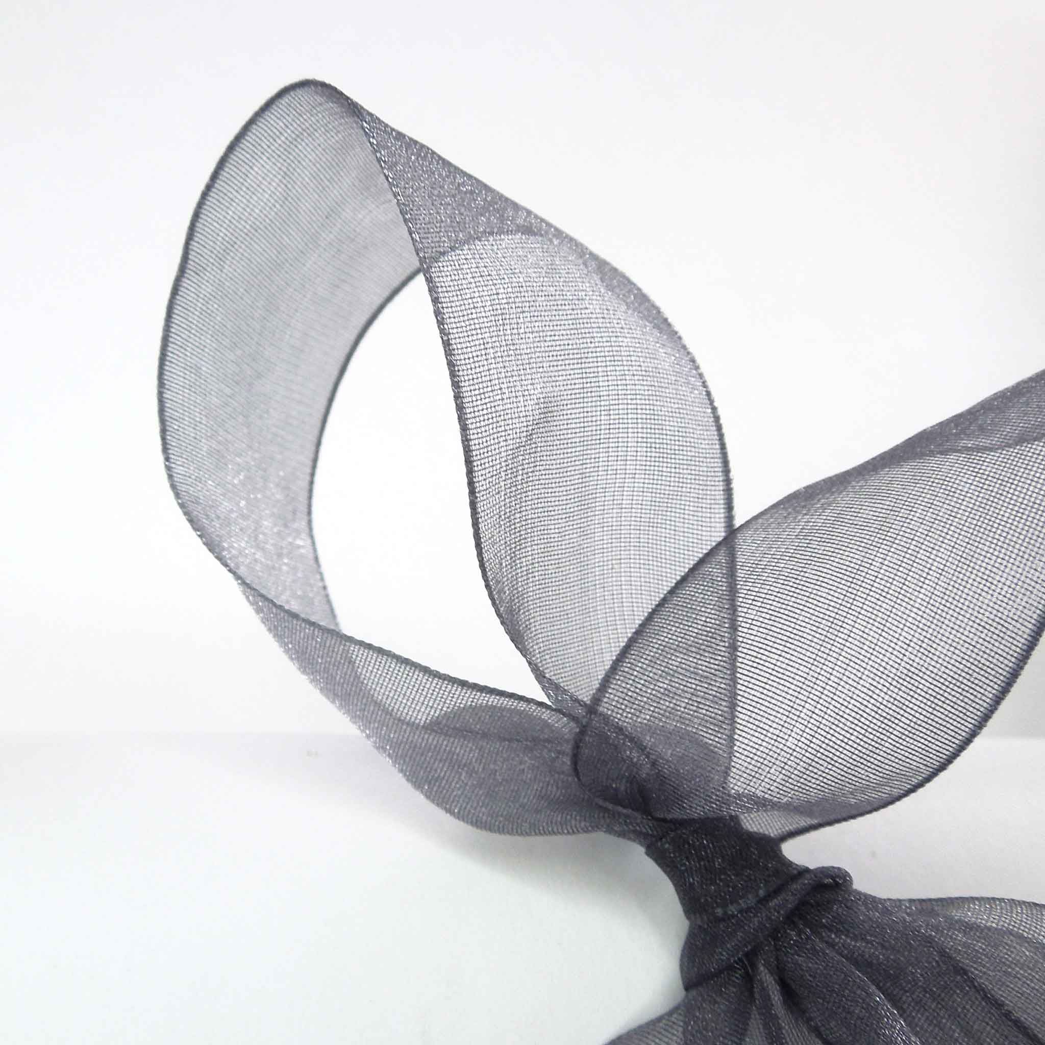 Super Sheer Ribbon Smoked Grey Berisfords 10mm - 25mm