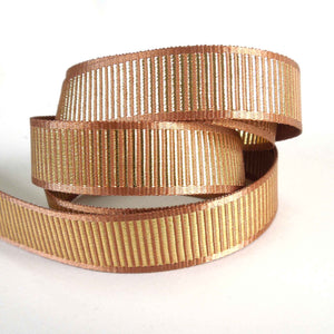 Shine Metallic Grosgrain Ribbon Copper Berisfords 15mm - 25mm