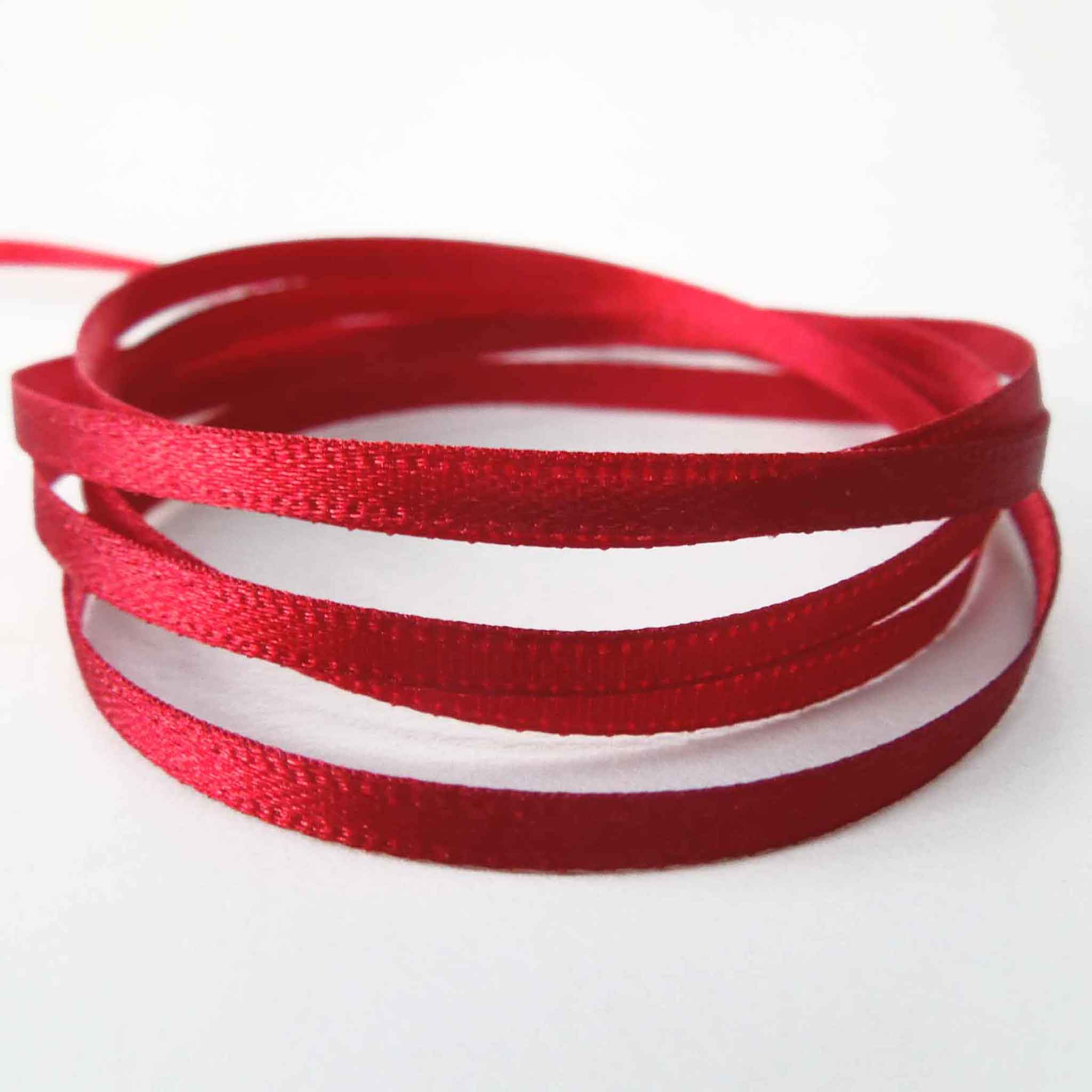 Satin Ribbon - Scarlet Berry 908 - Berisfords - 3mm - 10mm