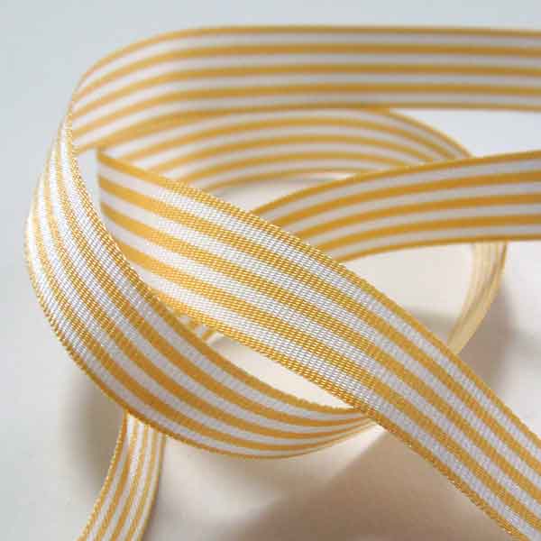 Striped Ribbon Beige Berisfords 9mm - 16mm