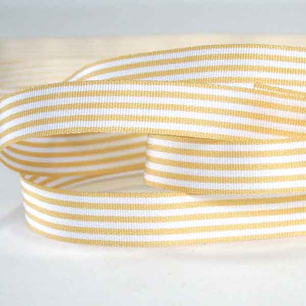 Striped Ribbon Beige Berisfords 9mm - 16mm