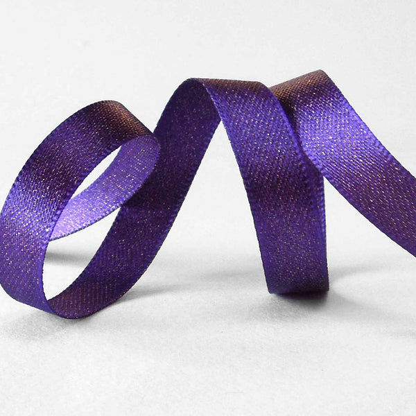 Glitter Satin Ribbon - Liberty - Purple - Berisfords - 10mm - 15mm - 25mm