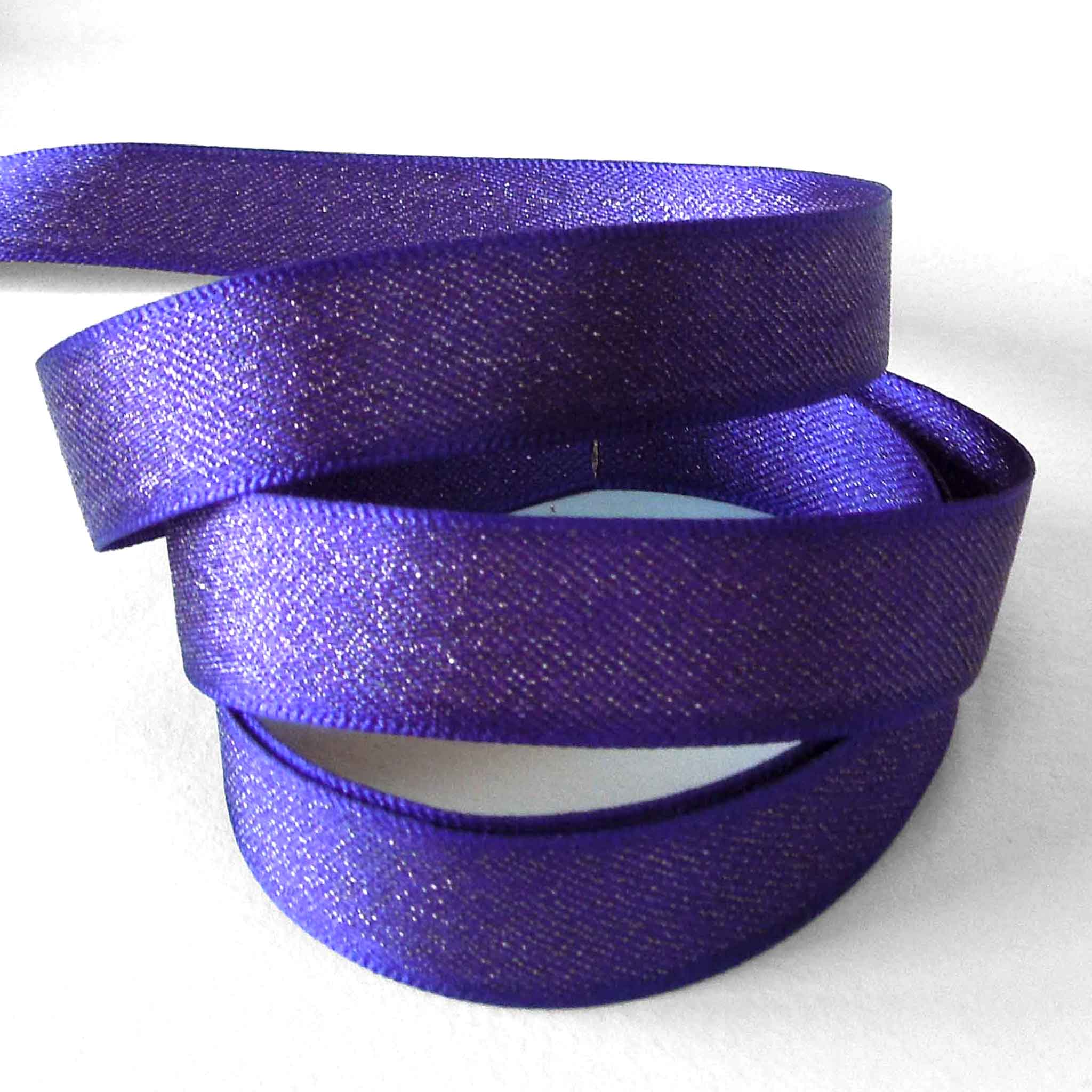 Glitter Satin Ribbon - Liberty - Purple - Berisfords - 10mm - 15mm - 25mm