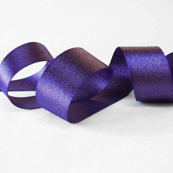 Glitter Satin Ribbon - Liberty - Purple - Berisfords - 10mm - 15mm - 25mm