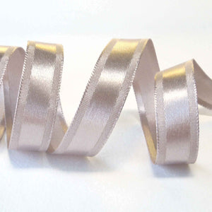 Grace Satin and Grosgrain Ribbon - Silver - Berisfords - 15mm