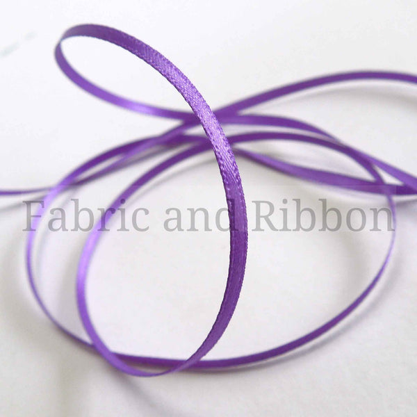 Satin Ribbon Purple 19 Berisfords 3mm - 50mm