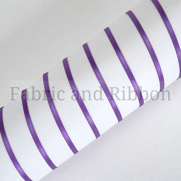 Satin Ribbon Purple 19 Berisfords 3mm - 50mm