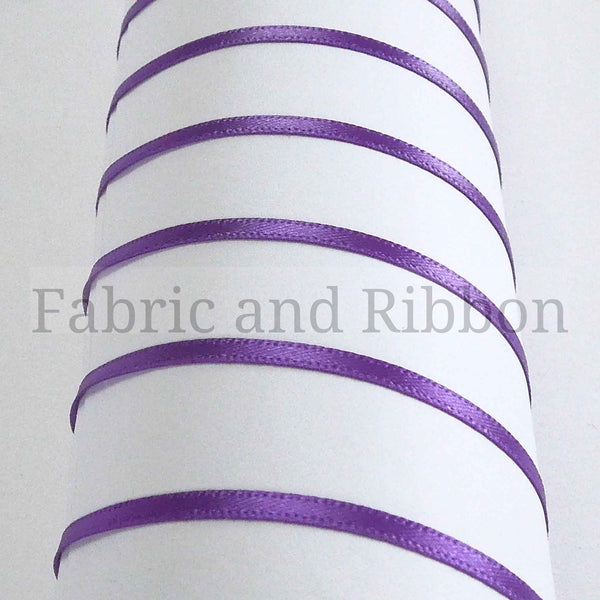 Satin Ribbon Purple 19 Berisfords 3mm - 50mm