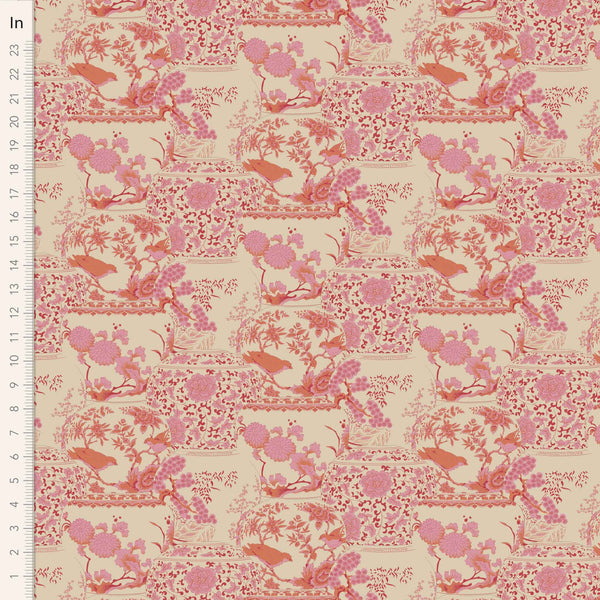 Vase Cotton Fabric Pink Chic Escape Collection - Tilda 100460