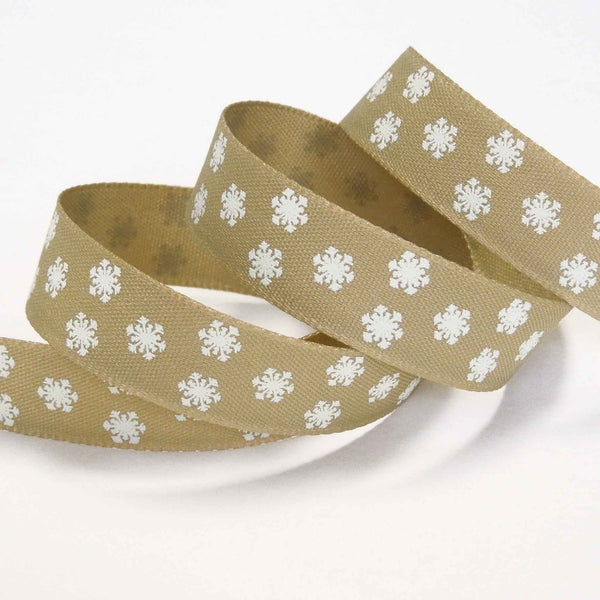 Polka Flakes Ribbon Oatmeal Berisfords 15mm - 25mm