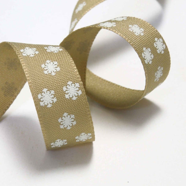 Polka Flakes Ribbon Oatmeal Berisfords 15mm - 25mm