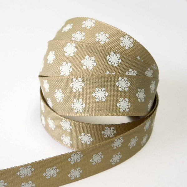 Polka Flakes Ribbon Oatmeal Berisfords 15mm - 25mm