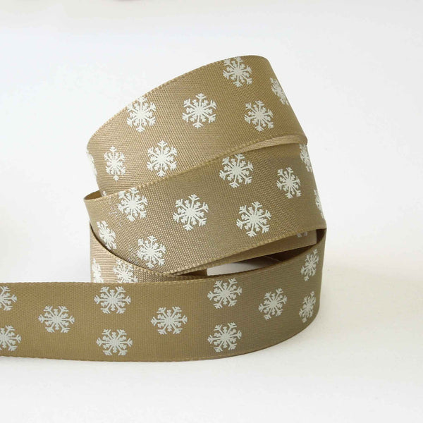 Polka Flakes Ribbon Oatmeal Berisfords 15mm - 25mm