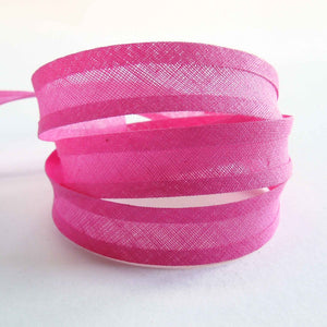 15mm Plain Bias Binding Bright Pink - Single Fold