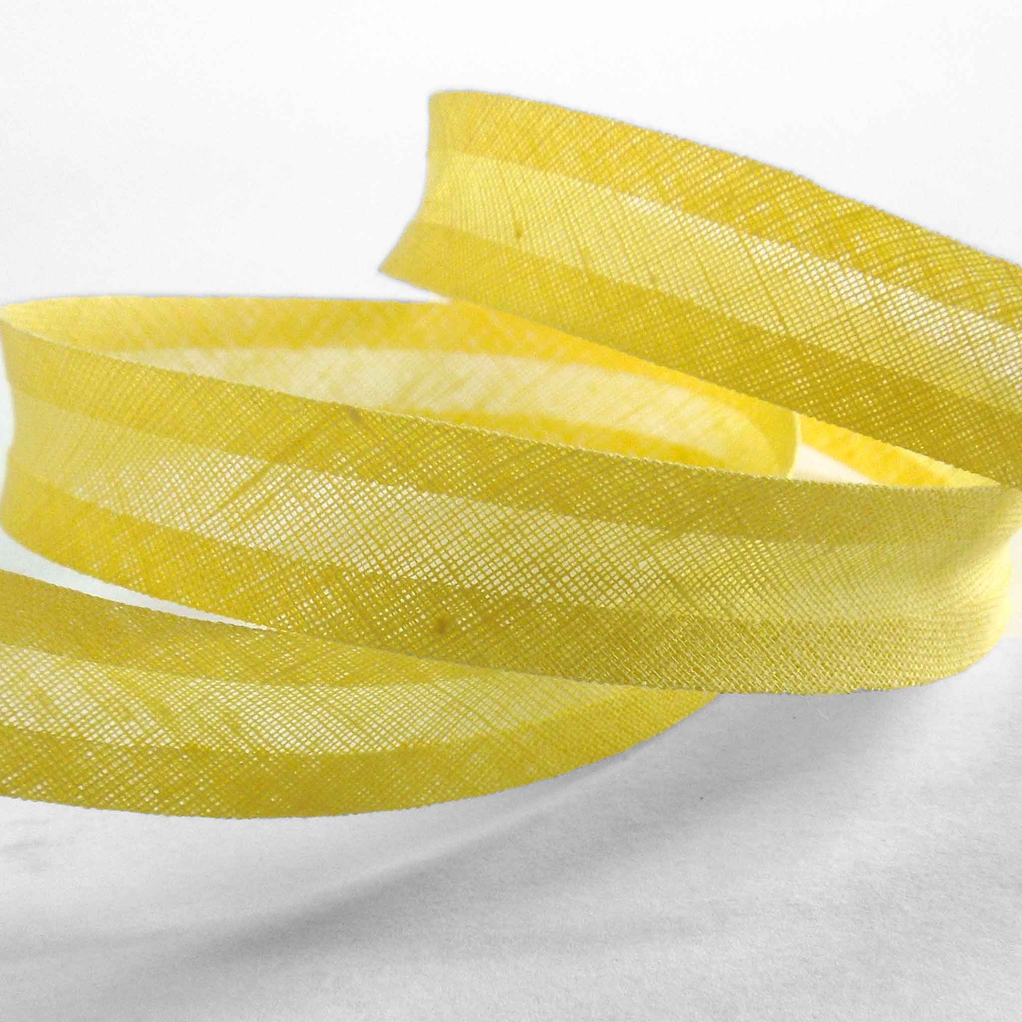 15mm Plain Bias Binding Yellow - Single Fold