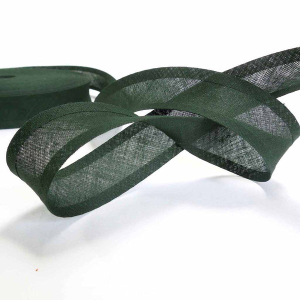 25mm Plain Bias Binding Dark Green - Single Fold