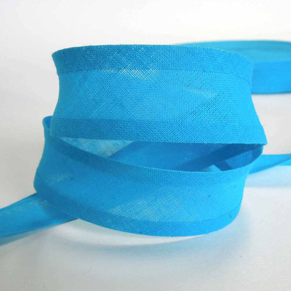 25mm Plain Bias Binding Turquoise Blue - Single Fold