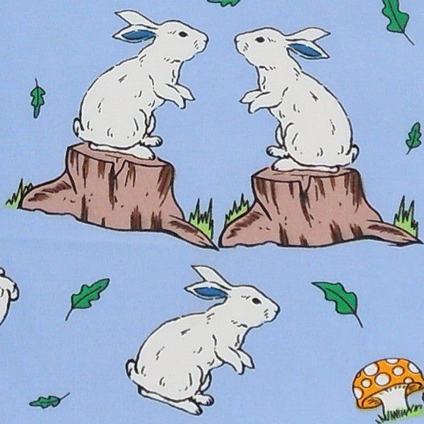 Fabric, Kid's Blue Bunny Rabbit Cotton Fabric