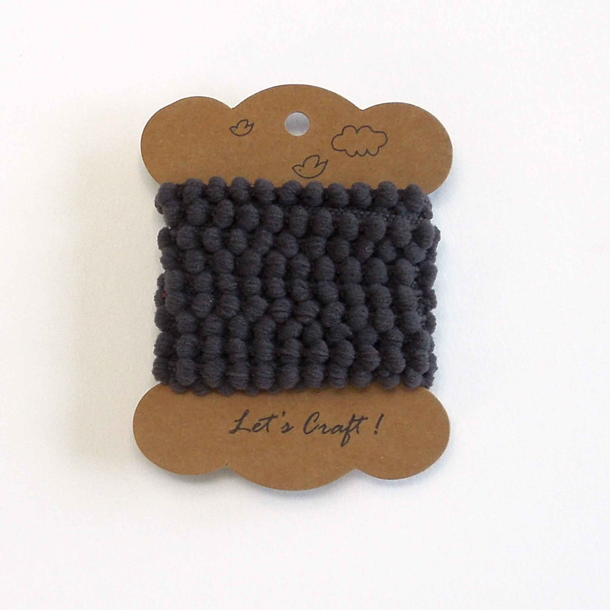 Mini Pom Trim Dark Grey - 2 Metres