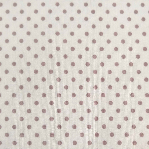 Small Polka Dot Cotton Poplin Fabric Light Brown on Cream - Rose & Hubble