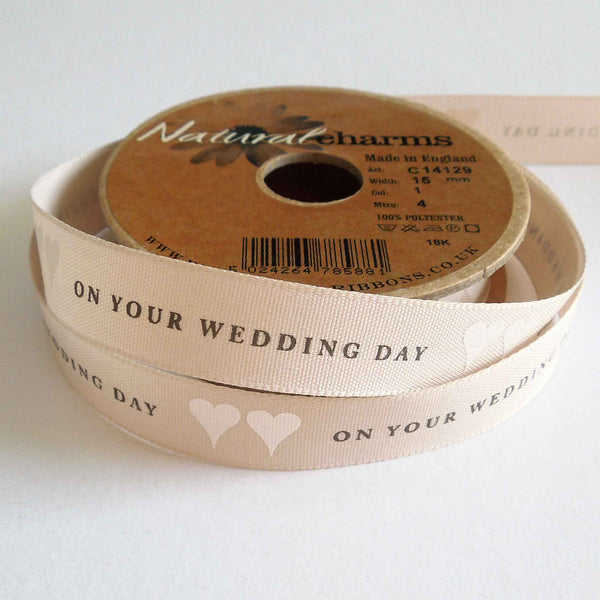 15mm On Your Wedding Day Ribbon - Berisfords